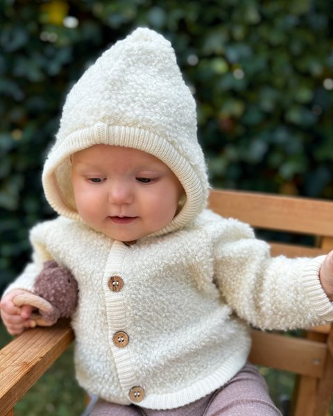 Smallstuff - Cardigan hoodie | wollen babyvestje