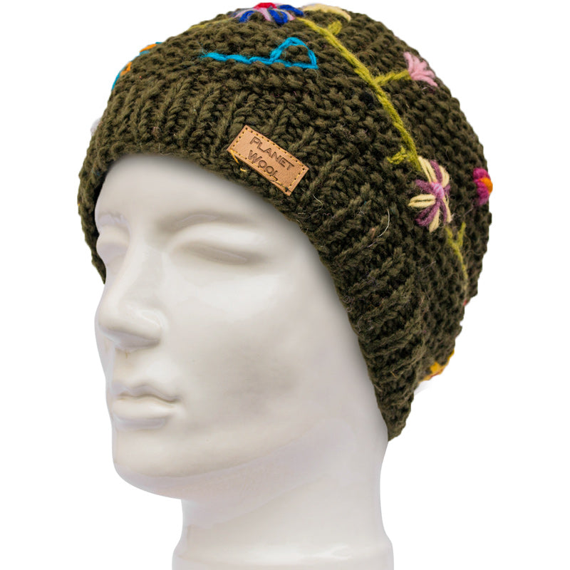 Planet Wool - Short flower hat | Wollmütze