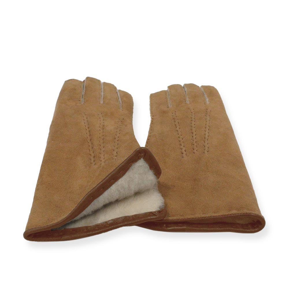 Texelana | suede sheepskin gloves with leather trim