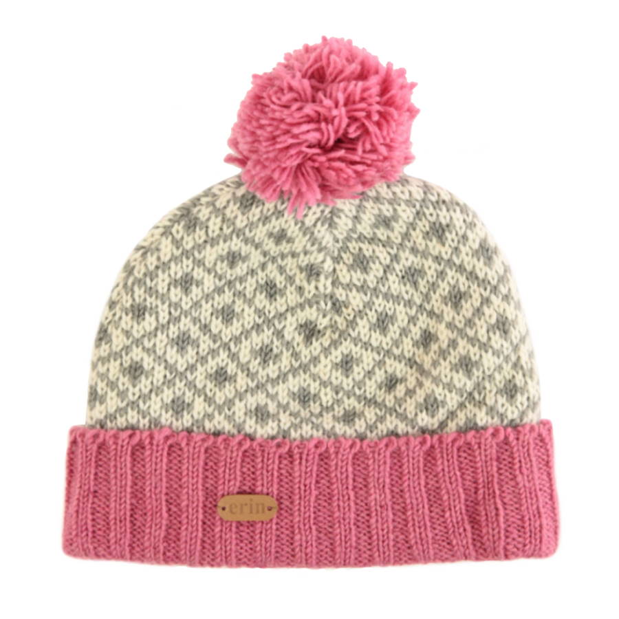 Erin Knitwear - Turn up hat bobble | wollen muts