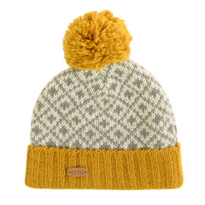 Erin Knitwear - Turn up hat bobble | wool hat